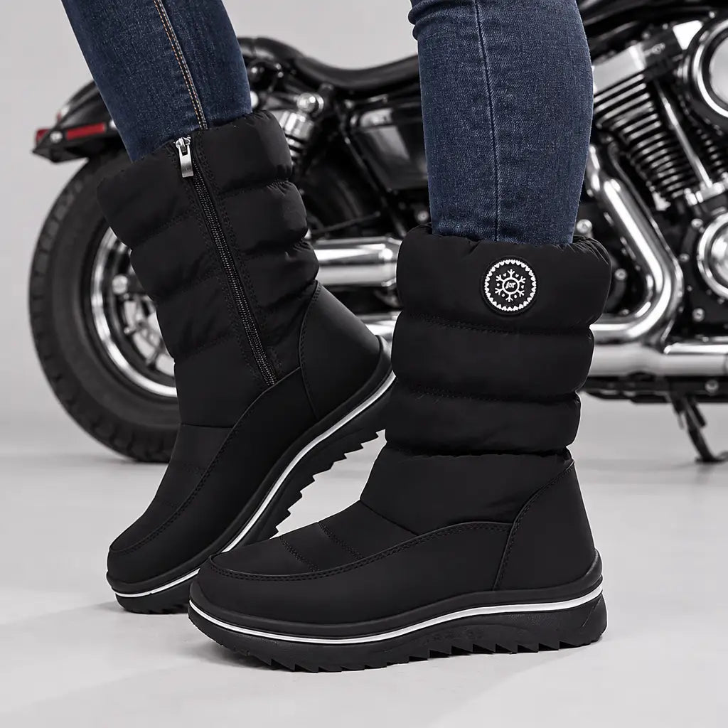 EKON Women’s Quilted Side-Zip Winter Boots