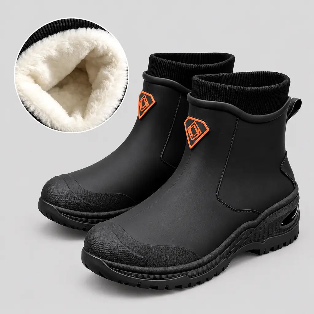EKON Winter Fleece-Lined Ankle Rain Boots