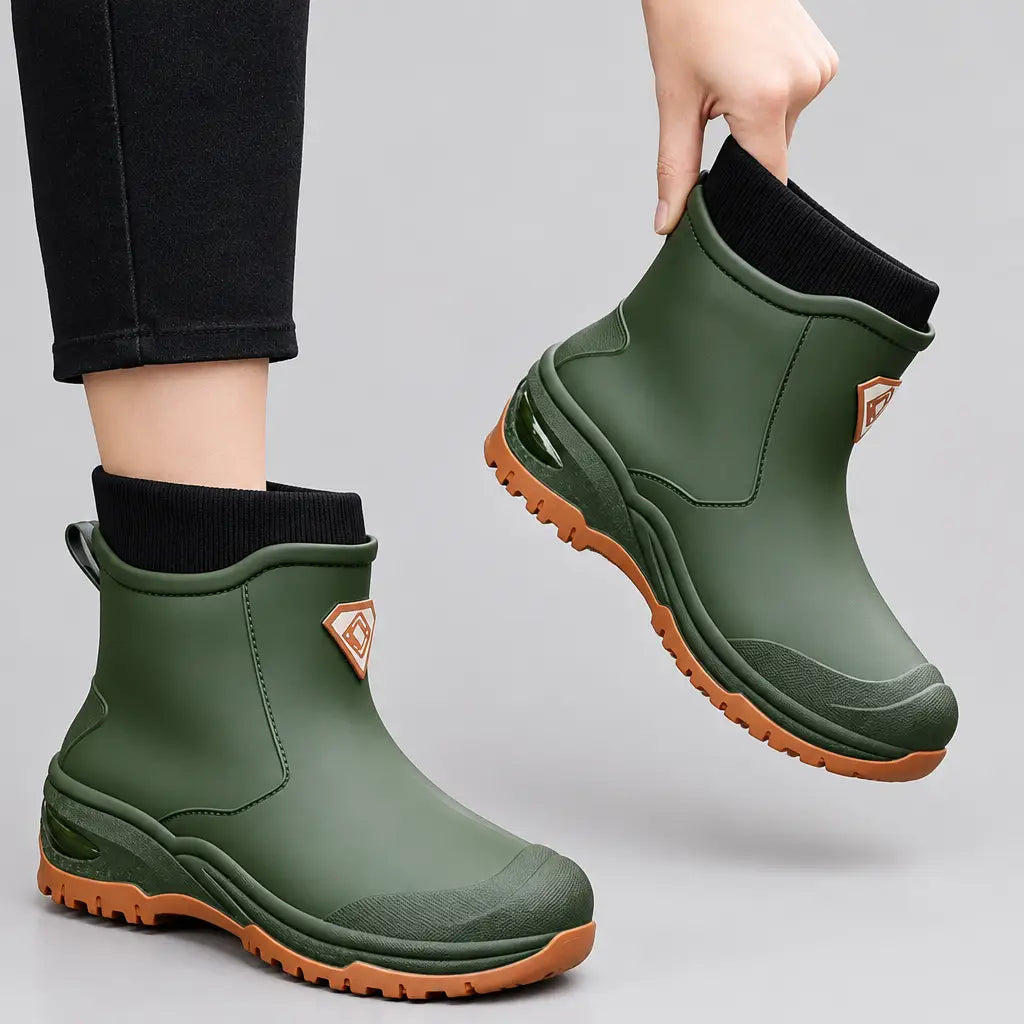 EKON Winter Fleece-Lined Ankle Rain Boots