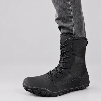 EKON Sculpted-Toe Lace-Up Biker Boots