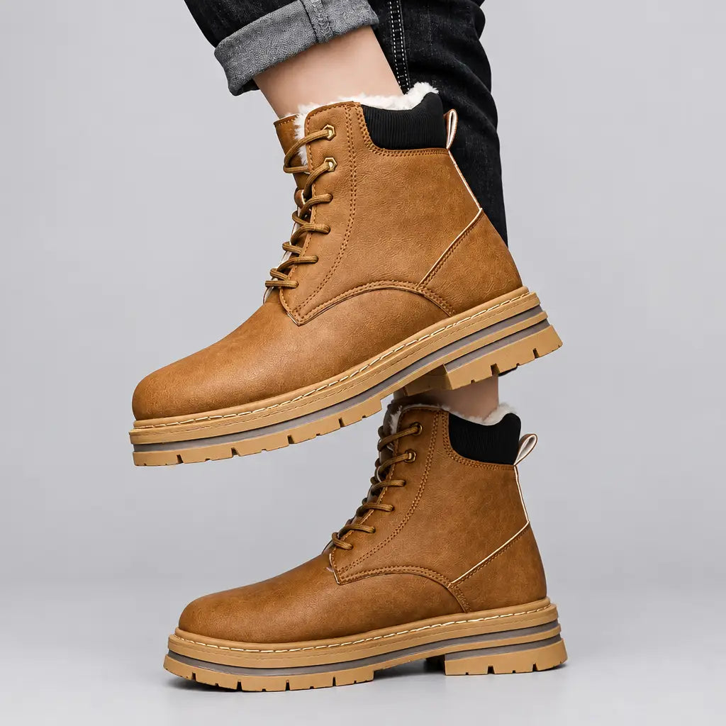 EKON Men’s Ultra Plush Lace-Up Winter Boots