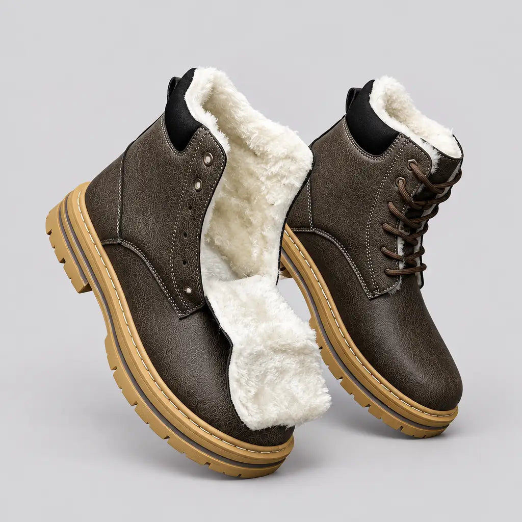 EKON Men’s Ultra Plush Lace-Up Winter Boots Green