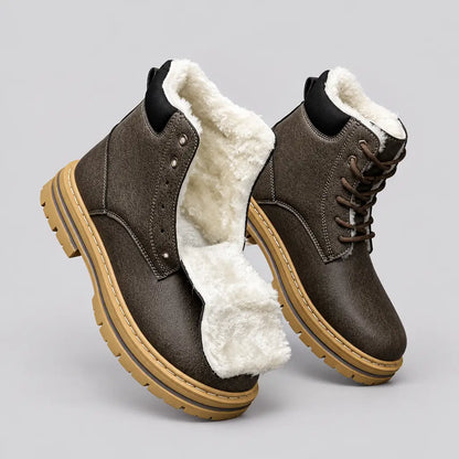 EKON Men’s Ultra Plush Lace-Up Winter Boots Green