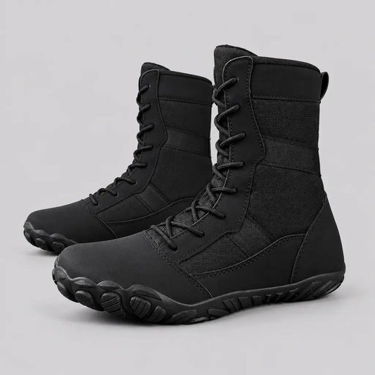 EKON Sculpted-Toe Lace-Up Biker Boots