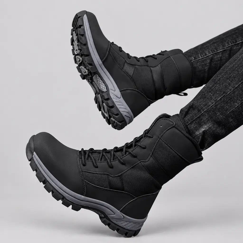 EKON Roadline Moto-Style Lace-Up Boots