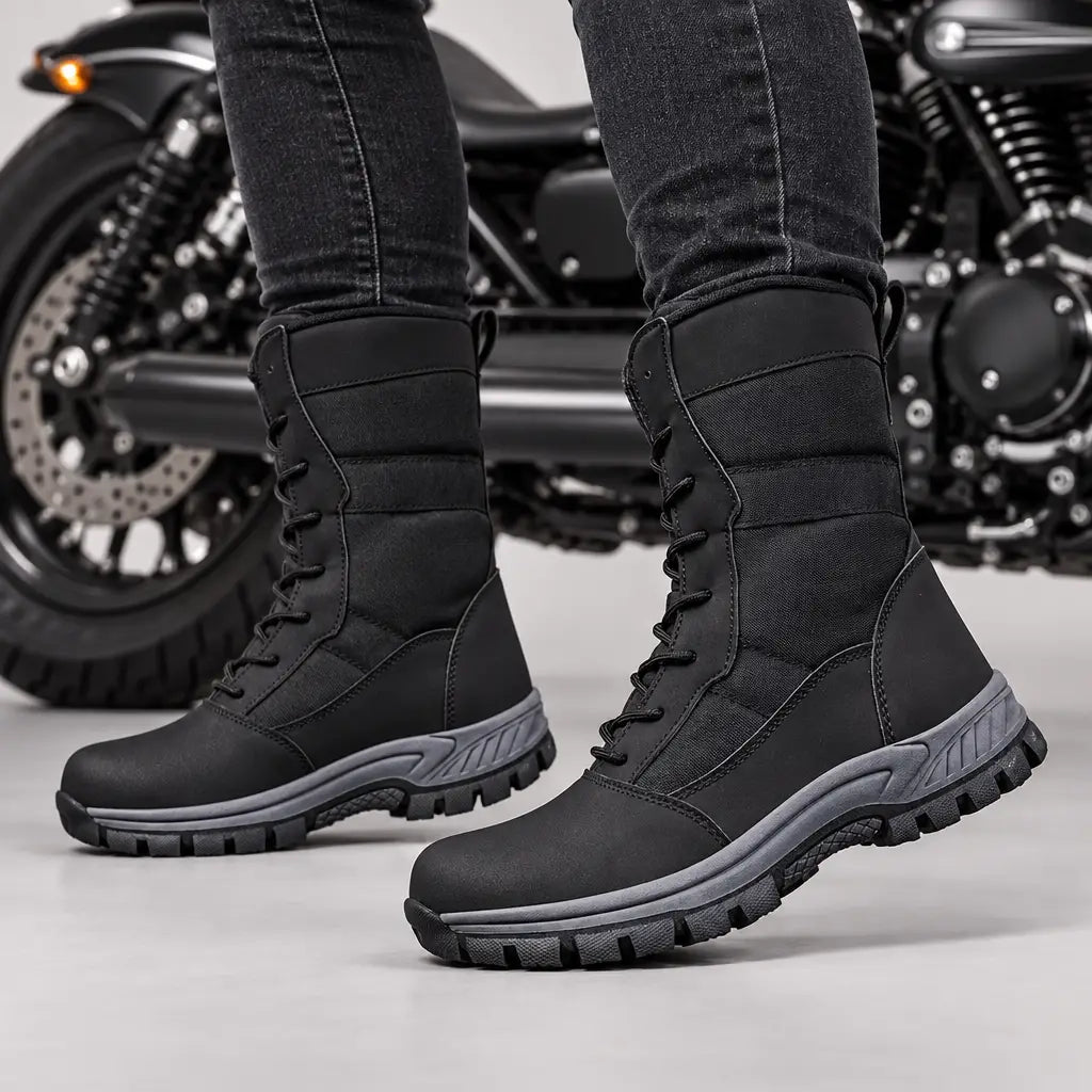 EKON Roadline Moto-Style Lace-Up Boots