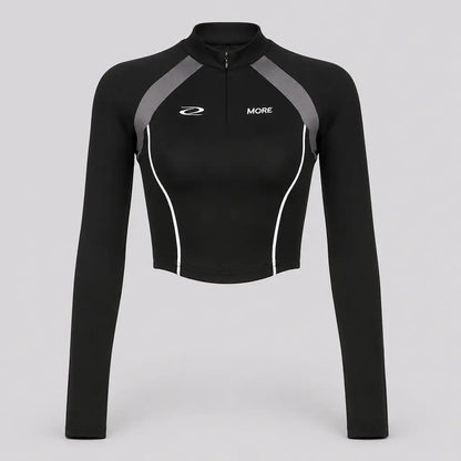 EKON Women’s Zip-Up Moto Crop Top