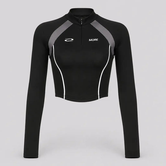 EKON Women’s Zip-Up Moto Crop Top