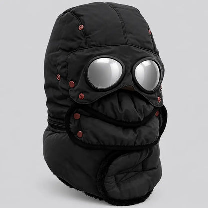 EKON Aviator Winter Hat & Face Mask Black
