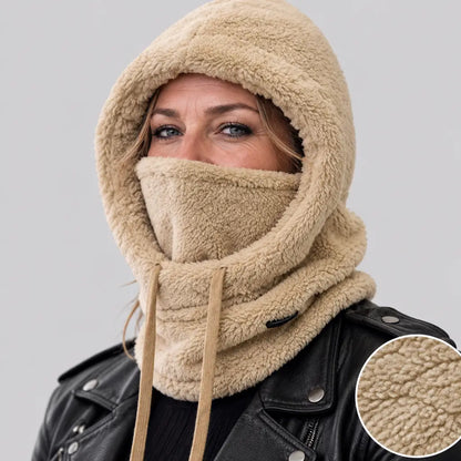 EKON CozyHood 3-in-1 Plush Winter Balaclava Beige