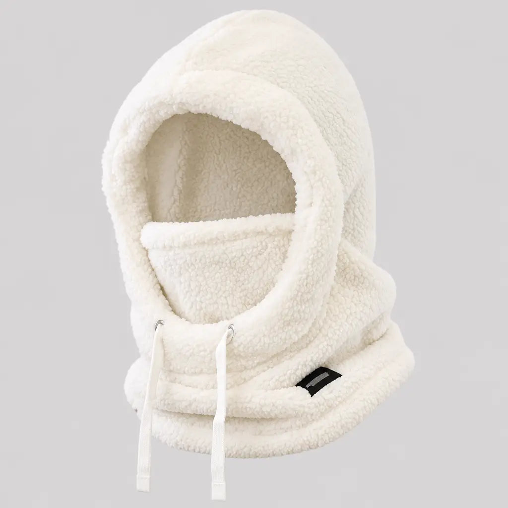 EKON CozyHood 3-in-1 Plush Winter Balaclava White