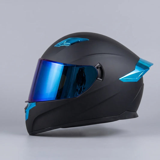 EKON Blue Accent Full-Face Helmet XL