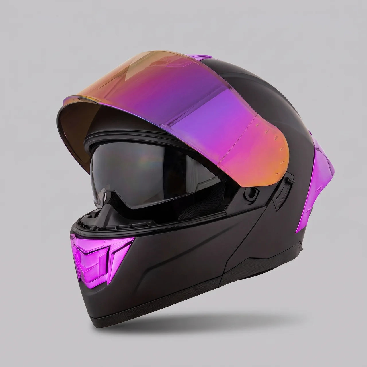 EKON Purple Iridescent Modular Helmet