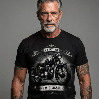 EKON Retro Rider Black Motorcycle T-Shirt