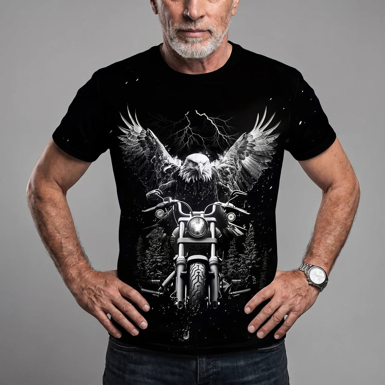 EKON Eagle Rider Motorcycle Graphic T-Shirt