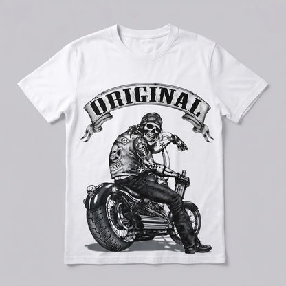 EKON Original Biker Skull Graphic T-Shirt