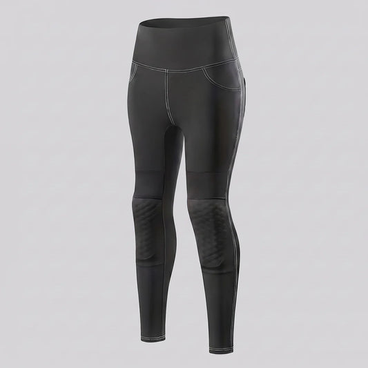 EKON Women’s High Waist Armored Riding Pants Black