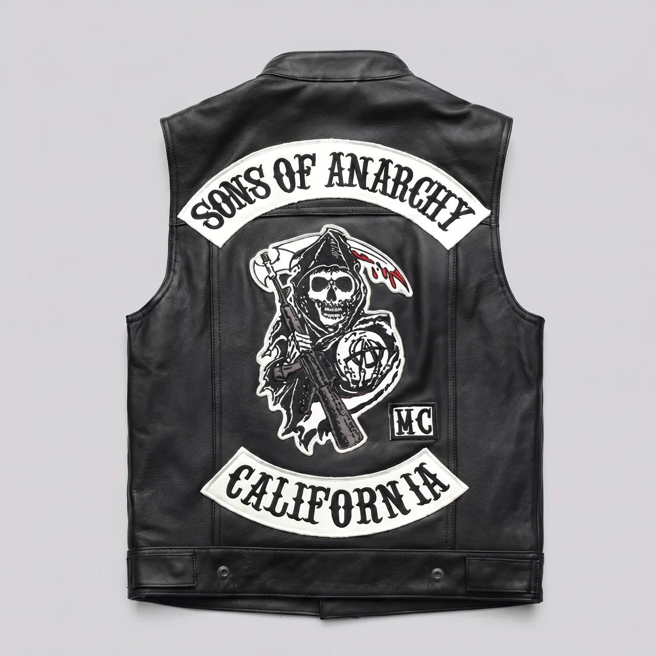 EKON Skull Patch Biker Vest 4XL
