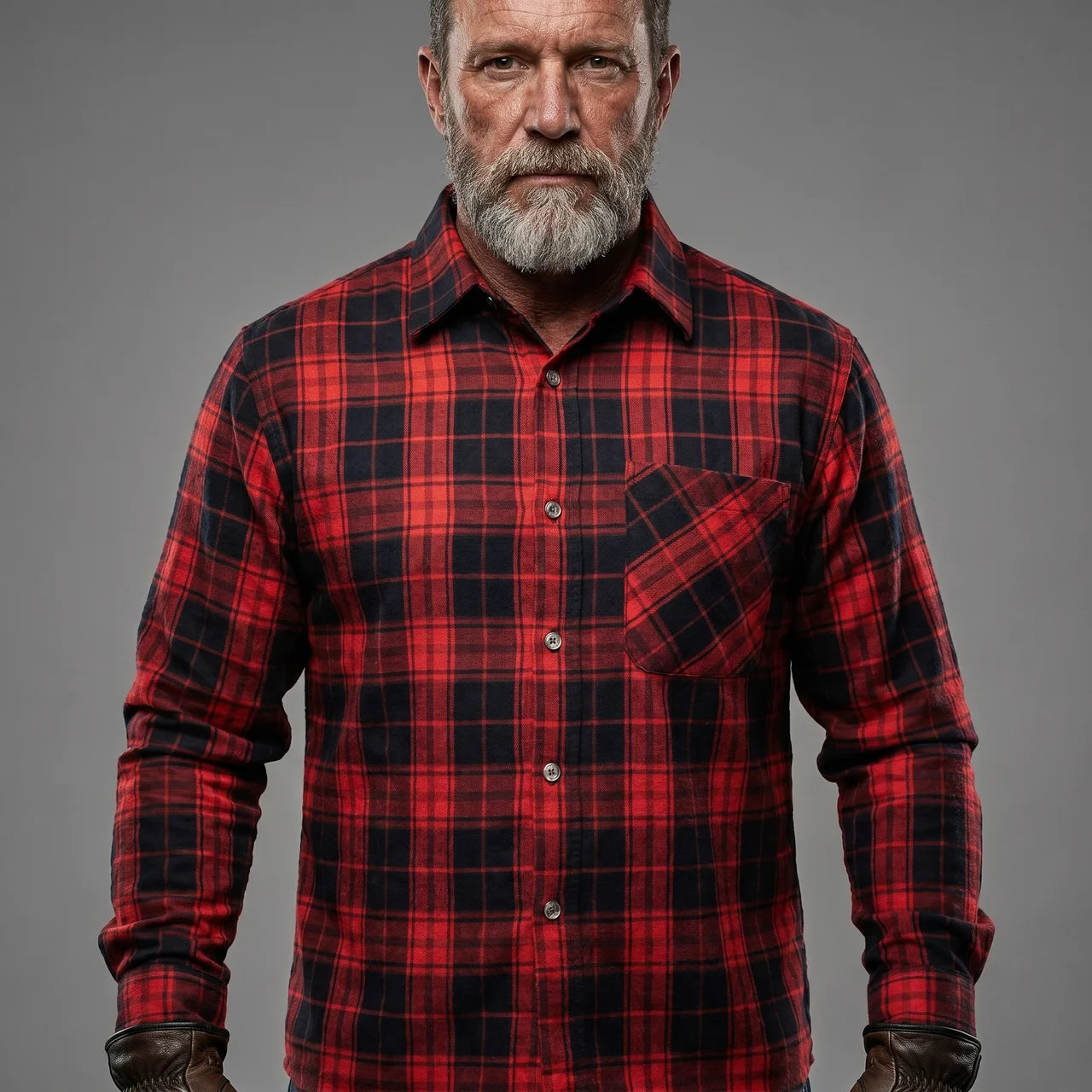 EKON Plaid Protective Biker Shirt
