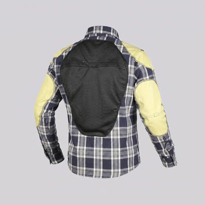 EKON Plaid Protective Biker Shirt