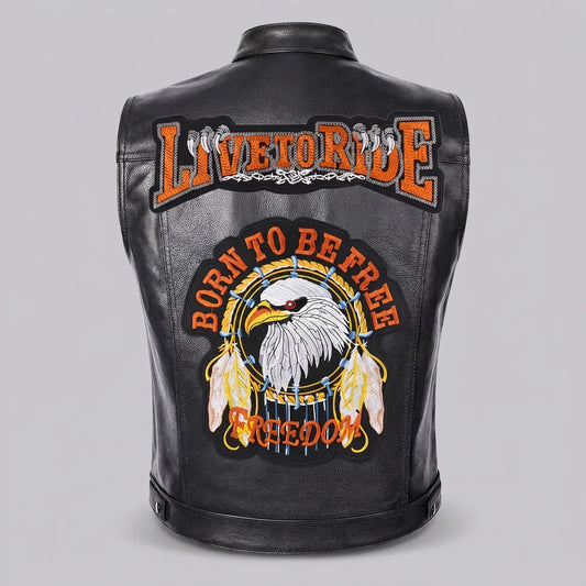 EKON Eagle Patch Biker Vest