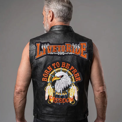 EKON Eagle Patch Biker Vest