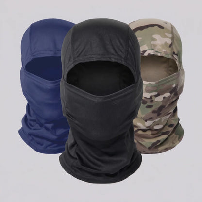 EKON Breathable Full Face Motorcycle Balaclava 3-Pack Black + Blue + Camouflage 3-Pack