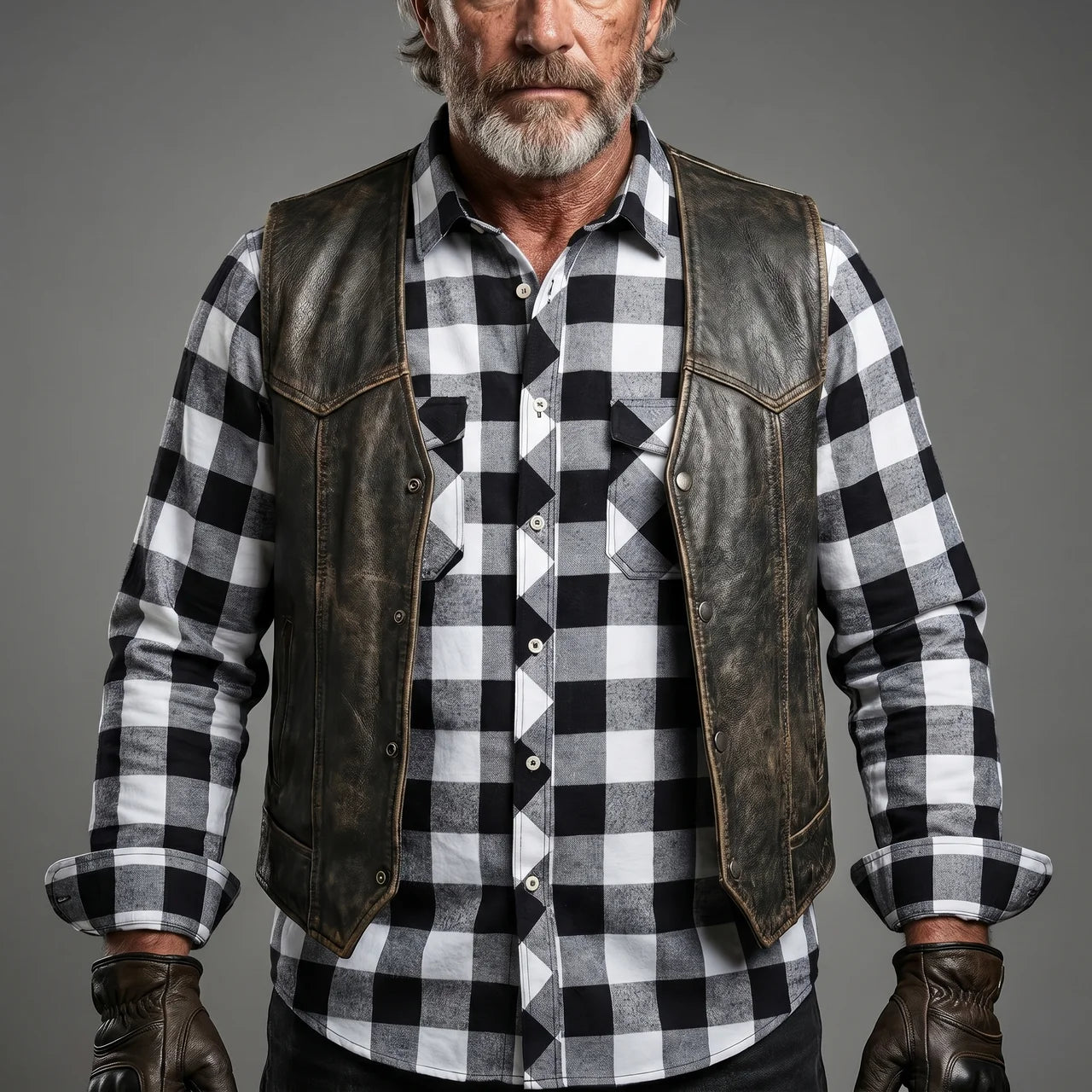 EKON Plaid Motorcycle Shirt