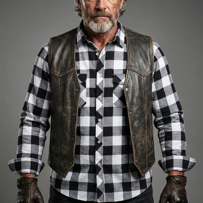 EKON Plaid Motorcycle Shirt