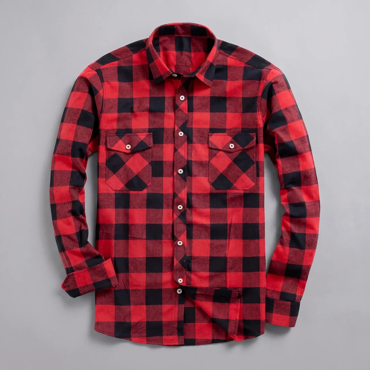 EKON Plaid Motorcycle Shirt Red