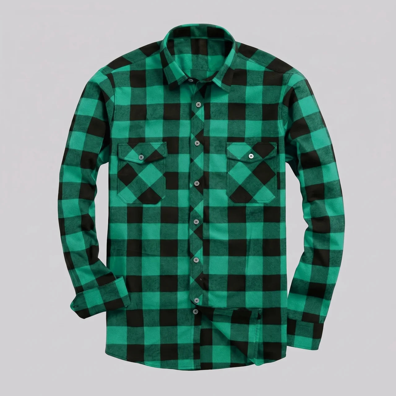 EKON Plaid Motorcycle Shirt Green