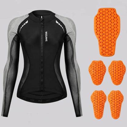 EKON Women’s Armored Breathable Motorcycle Jacket Grey
