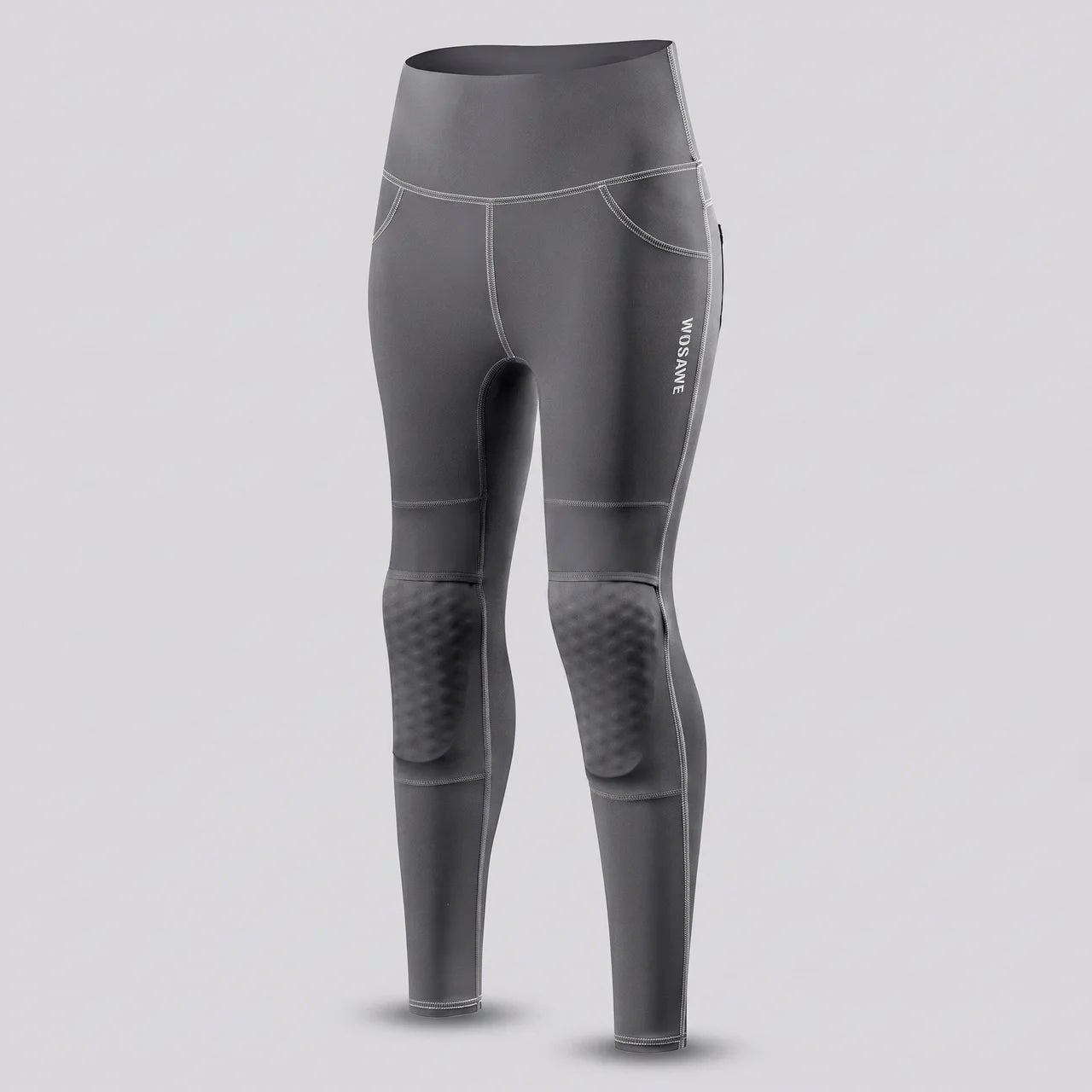 EKON Women’s High Waist Armored Riding Pants Grey