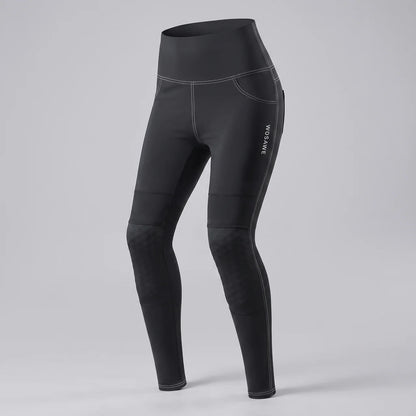 EKON Women’s High Waist Armored Riding Pants Black
