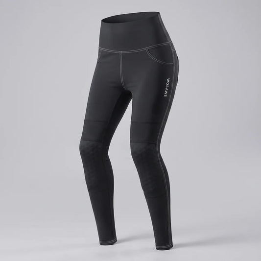 EKON Women’s High Waist Armored Riding Pants Black