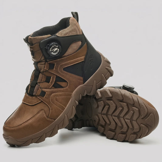 EKON Rugged Protective Riding Boots Brown