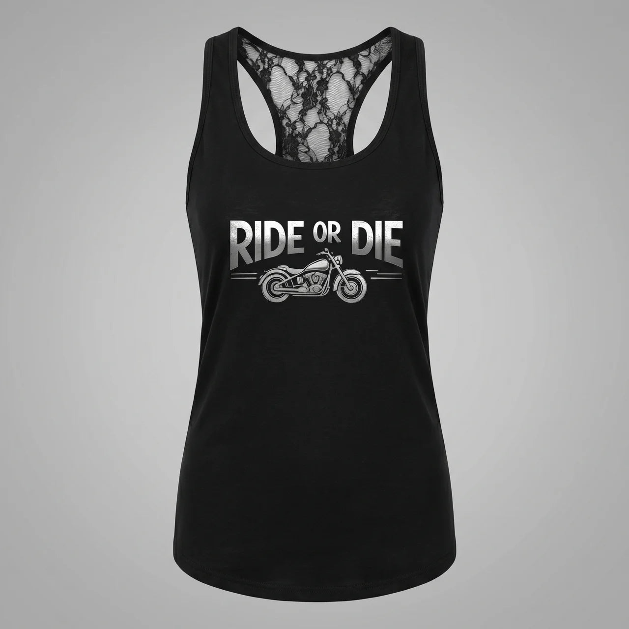 EKON Vintage Lace Biker Tank Top