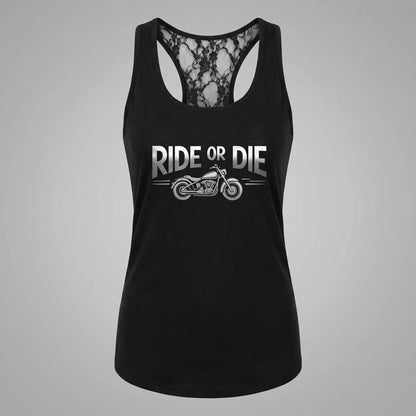 EKON Vintage Lace Biker Tank Top