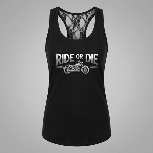 EKON Vintage Lace Biker Tank Top