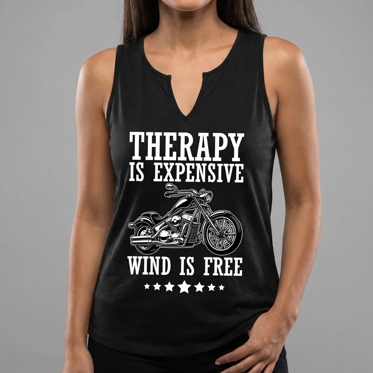 EKON V-Neck Moto Tank Top