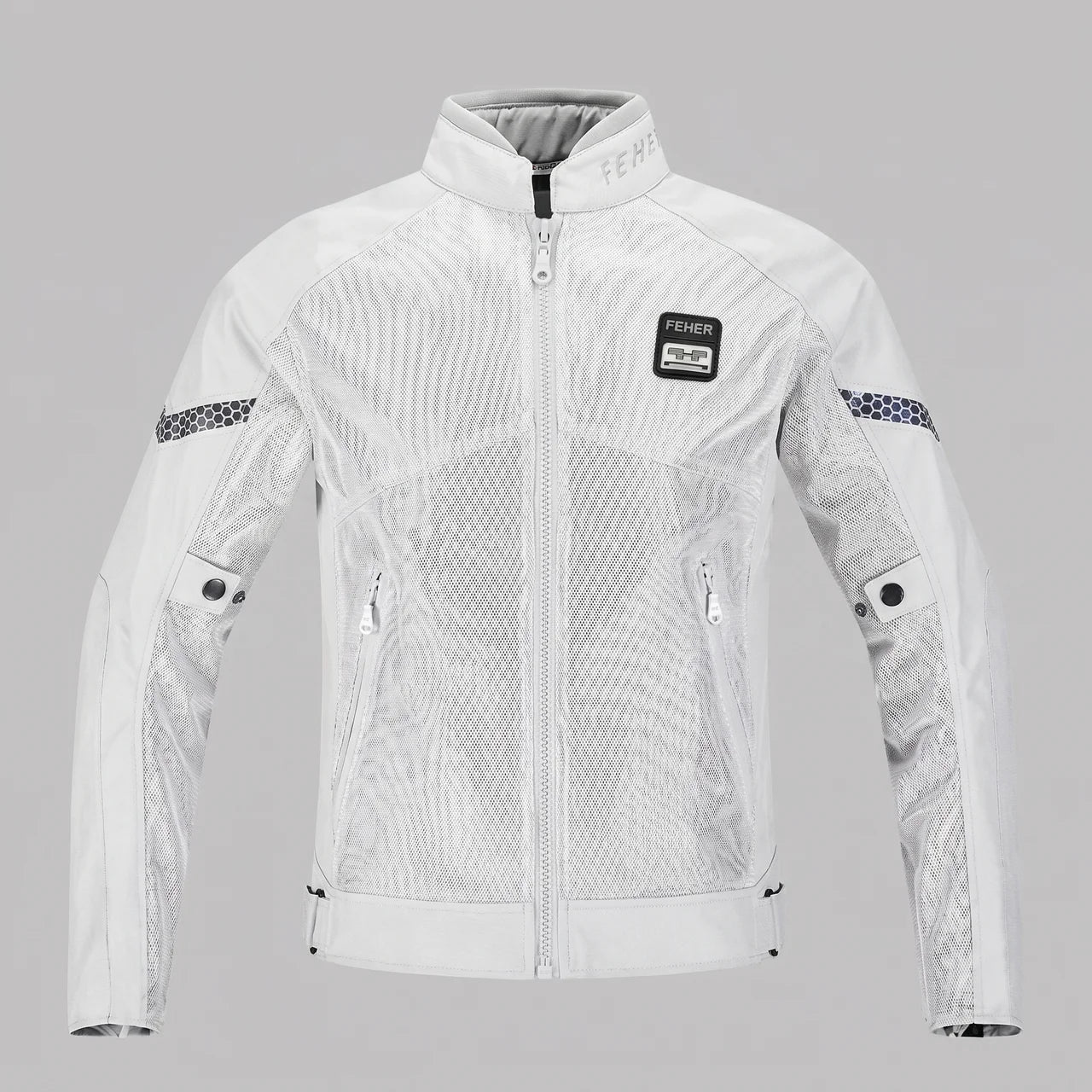 EKON Protective Breathable Mesh Motorcycle Jacket Silver-gray