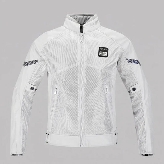 EKON Protective Breathable Mesh Motorcycle Jacket Silver-gray