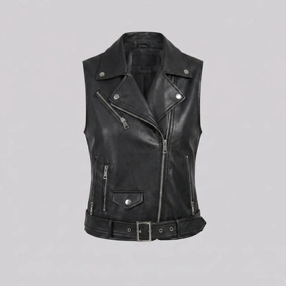 EKON Women's Belted Moto Vest