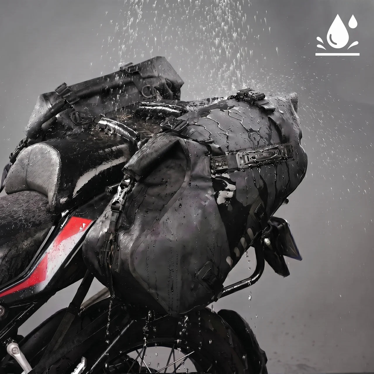 EKON 2-Piece Waterproof Moto Saddle Bags