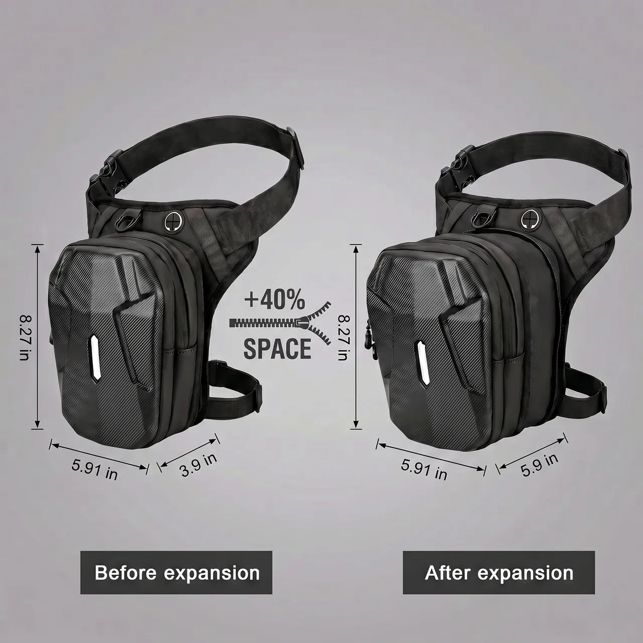 EKON Expandable Moto Leg Bag