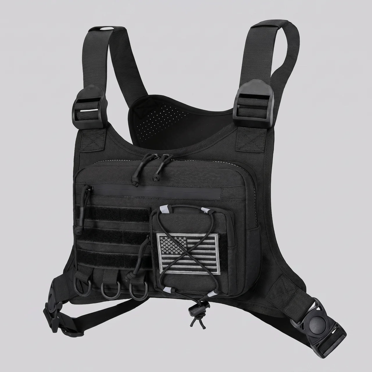 EKON Lightweight Moto Chest Bag Black
