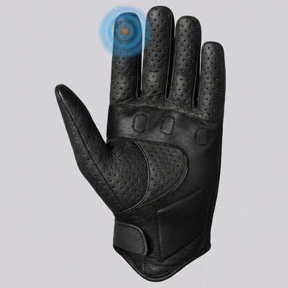 EKON Perforated Leather Moto Gloves