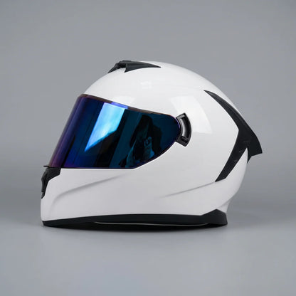 EKON White Racing Full-Face Helmet