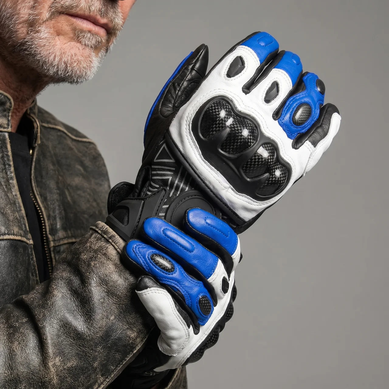 EKON Carbon Lambskin Riding Gloves
