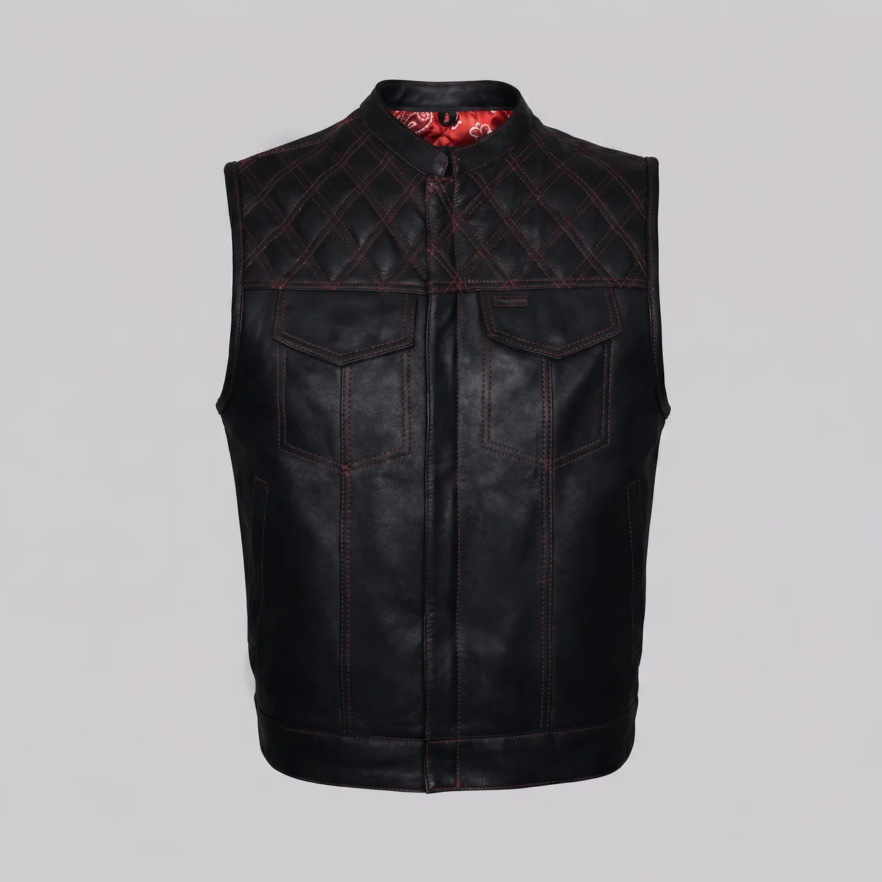 EKON Redline Leather Moto Vest